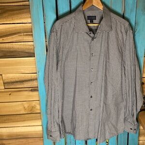 Scott Barber button up long sleeve shirt size XXL black and white check pattern